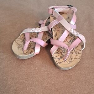 Malibu Kids Pink Strappy Sandals Blowfish Size 5 Adjustable Velcro Strap